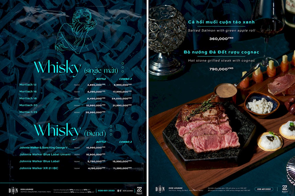 DON Lounge offers a wide variety of drinks and delicious dishes